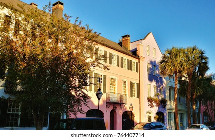 Sunrise Along Rainbow Row, Charleston SC