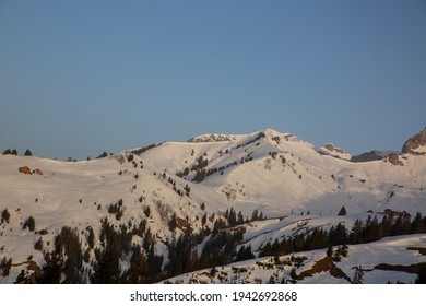 Sunrise Around Urner Alps In Switzerland.