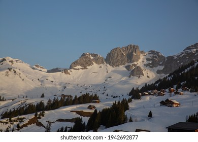 Sunrise Around Urner Alps In Switzerland.