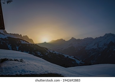 Sunrise Around Urner Alps In Switzerland.