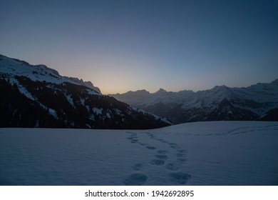 Sunrise Around Urner Alps In Switzerland.