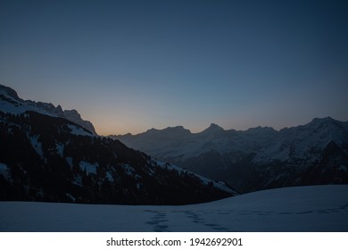 Sunrise Around Urner Alps In Switzerland.