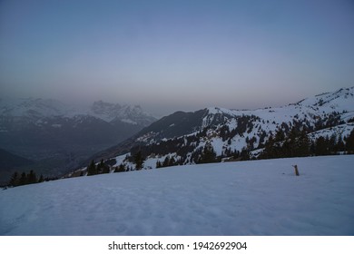 Sunrise Around Urner Alps In Switzerland.