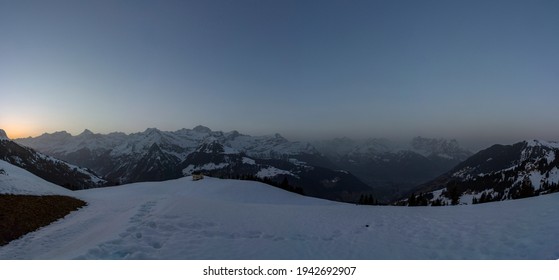 Sunrise Around Urner Alps In Switzerland.