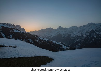 Sunrise Around Urner Alps In Switzerland.