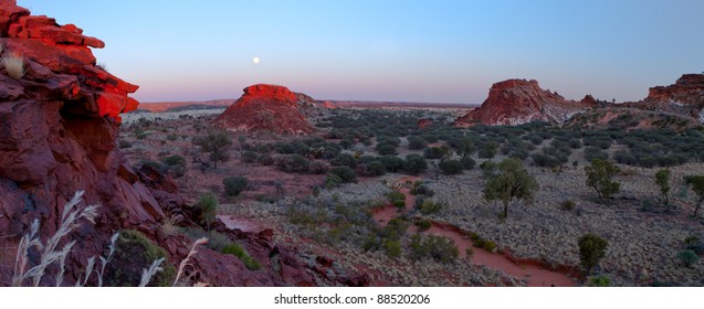 Sunrise In The Australian Outback Panorama