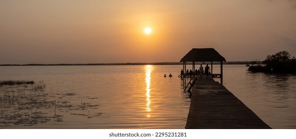Sunrise in Bacalar Lagoon, Quintana Roo, Mexico