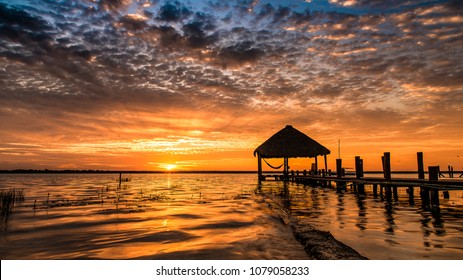 Sunrise At Bacalar Mexico