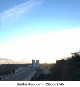 Sunrise Behind Suffolk Terrace Of University Of East Anglia, Norwich, UK.