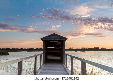 Sunrise At The Bird Watching Hut On Bibra Lake, Western Australia