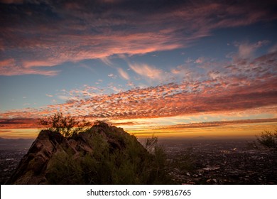 Sunrise from Camelback Mountain in Phoenix, Arizona