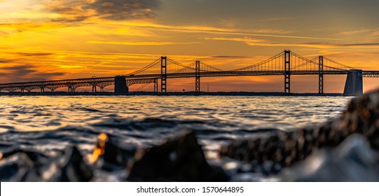 Sunrise At The Chesapeake Bay Bridge Annapolis Maryland