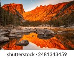 The sunrise at Dream Lake, Rocky Mountain National Park