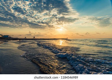 Sunrise At East Beach In Galveston, TX