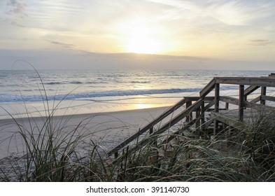 Sunrise at East Coast on Florida Beach