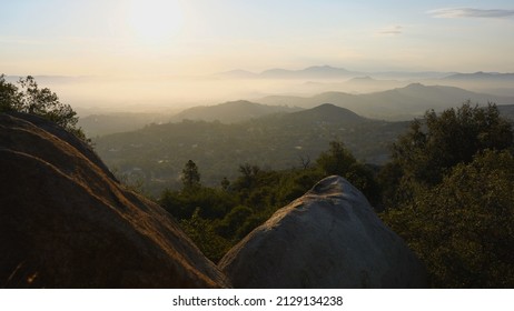 Sunrise And Fog Over The Southern California Mountains