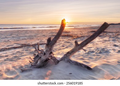 Sunrise At Folly Beach, James Island, South Carolina, USA