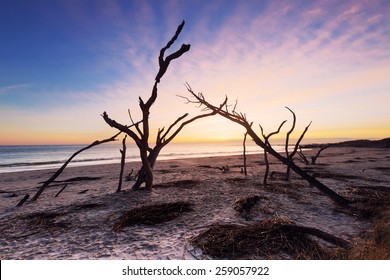 Sunrise At Folly Beach, James Island, South Carolina, USA