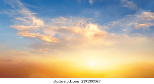 sunrise and golden cloudy sky nature panorama background
 - Powered by Shutterstock