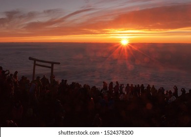 Sunrise (Goraiko) From Top Of Mount Fuji (Fujisan)