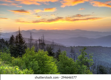 Sunrise In Great Smoky Mountains National Lark.