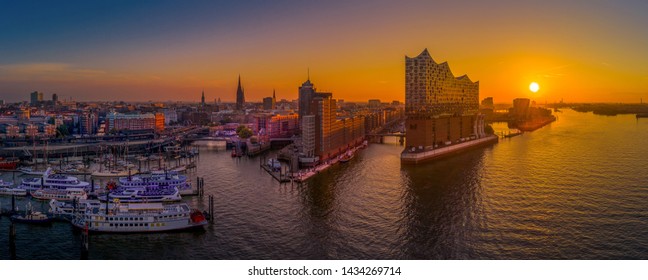 Sunrise In Hamburg With The Elbe Philharmonic Hall