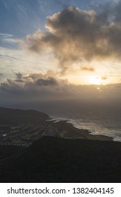 Sunrise Hike On Koko Head Hawaii Oahu Honolulu Hawaii Kai With Valiant Clouds Sun Peeking Through To Greet All Hikers In The Morning