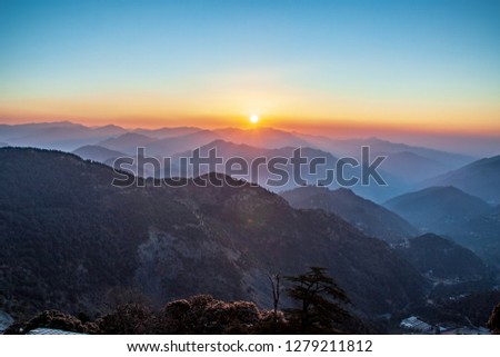 sunrise in himalyas