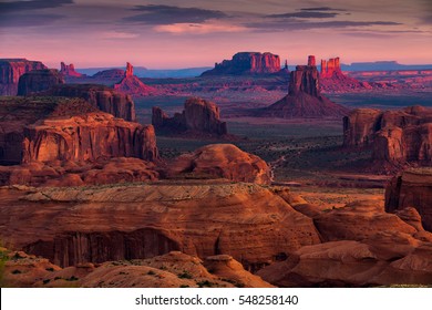 Sunrise in Hunts Mesa navajo tribal majesty place near Monument Valley, Arizona, USA