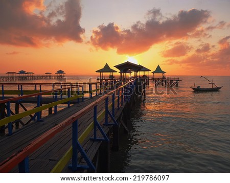 Sunrise at Kenjeran Beach, Surabaya