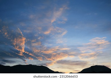 Sunrise landscape, clouds and mountains - Shutterstock ID 2312066653