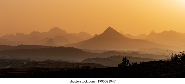 Sunrise landscape in Simien Mountains National Park In Northern Ethiopia