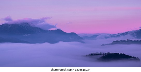 sunrise light in the hills - Slovenia
