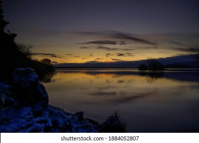 Sunrise Light At Loch Leven In Kinross, Perthshire.