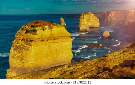 Sunrise Light Over The Twelve Apostles, The Great Ocean Road, Australia.