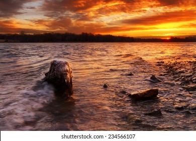 Sunrise At Longview Lake Just Outside Of Kansas City, Missouri