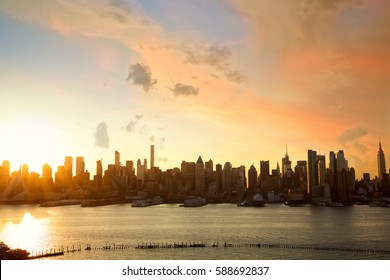 Sunrise Of Manhattan Skyline, New York City