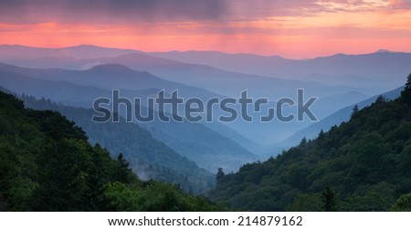 Sunrise at Mills Overlook Great Smoky Mountain National Park 