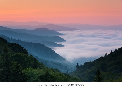 Sunrise At Mills Overlook Smoky Mountain National Park