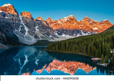 Sunrise At Moraine Lake With In The Valley Of Ten Peaks 