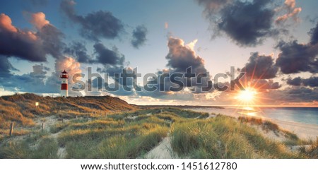 sunrise in the morning at the beach of List, Sylt Germany