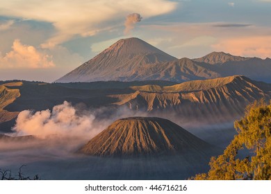 Mount Bromo Volcano During Sunrise Magnificent Stock Photo 299987051 ...