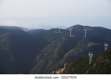 Sunrise mountain windmill
