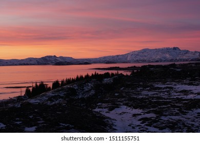 Sunrise At Þingvellir National Park In Iceland