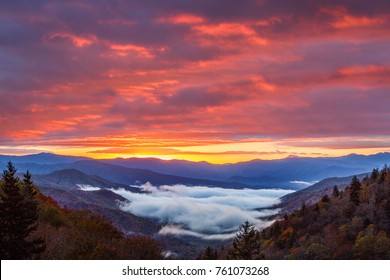 Sunrise at Newfound Gap in Great Smoky Mountains National Park