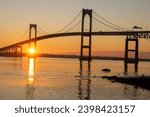 Sunrise and Newport Bridge from Taylor Point Lookout