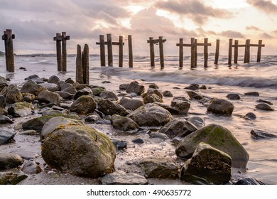 Sunrise On The Beach. Milford, Connecticut