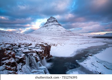 Sunrise on the beautiful Kirkjufell mountain, Snaefellsness peninsula, Iceland - Powered by Shutterstock