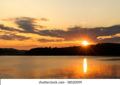 Sunrise On Blue Marsh Lake,Berks County,Pennsylvania