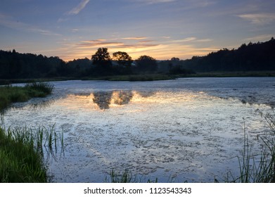 Sunrise On Bullhead Bay At Lackawanna State Park In Pennsylvania